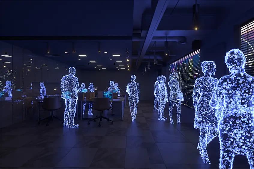 Technicien terrain avec application mobile — étude Coface emplois menacés par l'IA